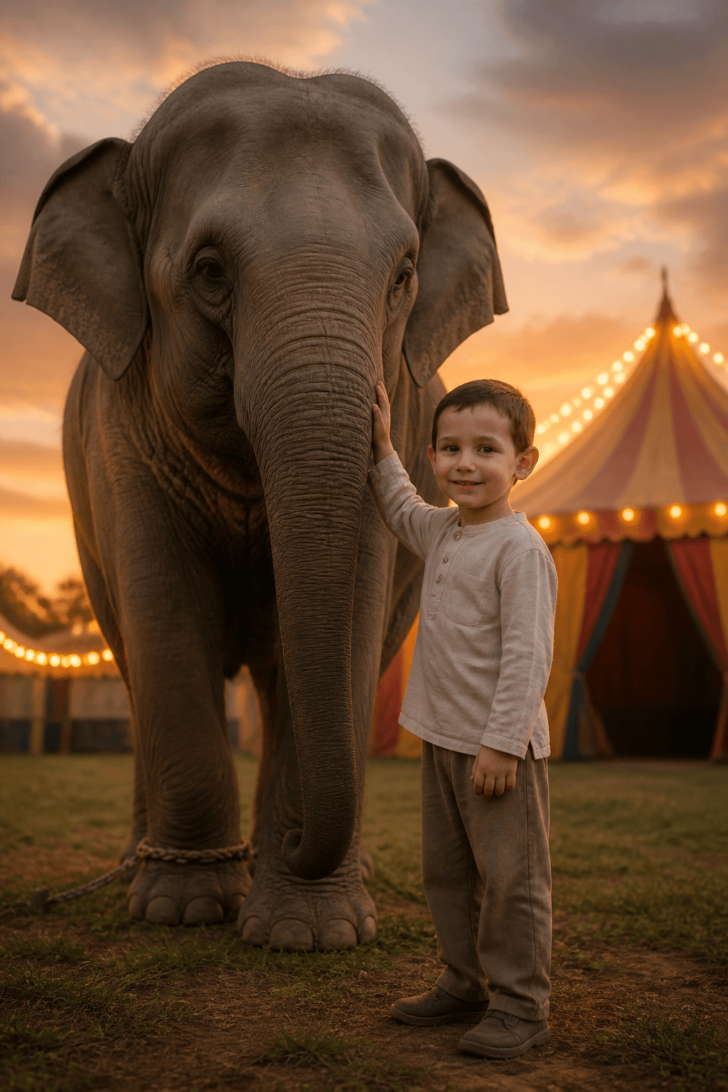 Portada del cuento «El elefantito del circo»